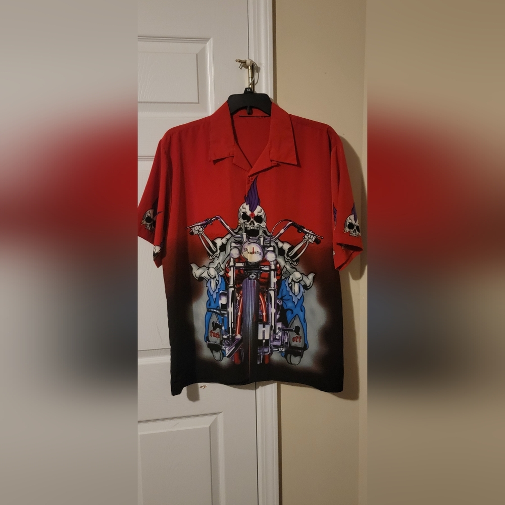 Red Graphic Men's Shirt Dragonfly